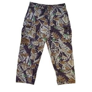 Master Sportsman Woodland Camouflage Adjustable Hunting Pants Size Large Cotton